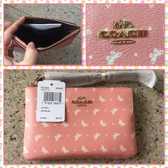 Authentic Coach corner zip wristlet - Picture 2 of 3